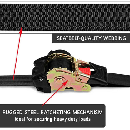 1 inch x 6 ft E track Retractable Ratchet Straps