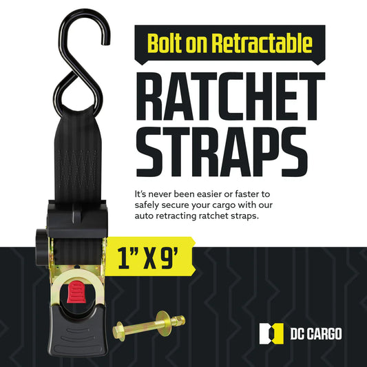 1 inch Bolt-On Retractable Ratchet Straps