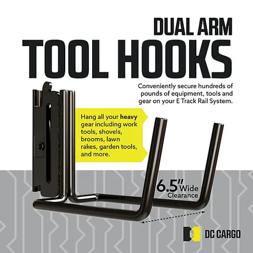 Extra-Wide E track Tool Hooks, 6.5" Deep