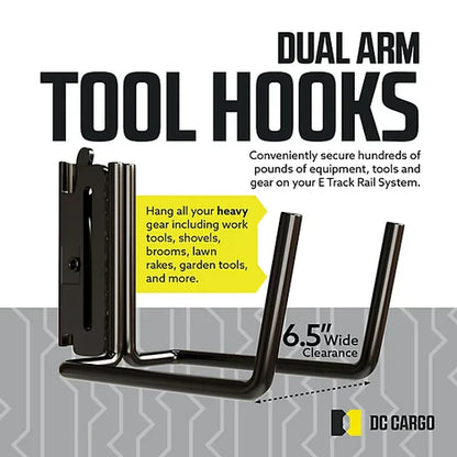 Extra-Wide E track Tool Hooks, 6.5" Deep