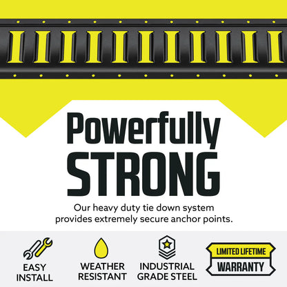 Black Powder-coated Horizontal E track Tie-down Rail