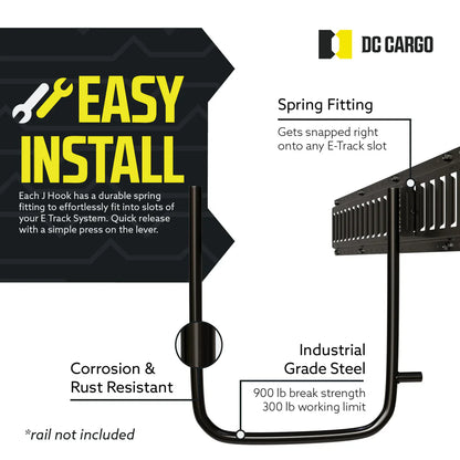 Heavy-Duty 9" E track Large U-Hanger