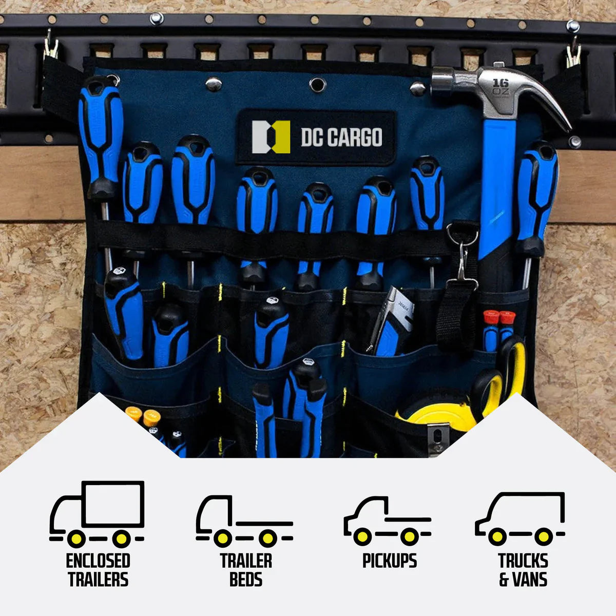 Black Powder-coated Horizontal E track Tie-down Rail