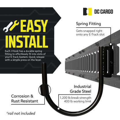 4.5" J-Hook E track Trailer Fitting